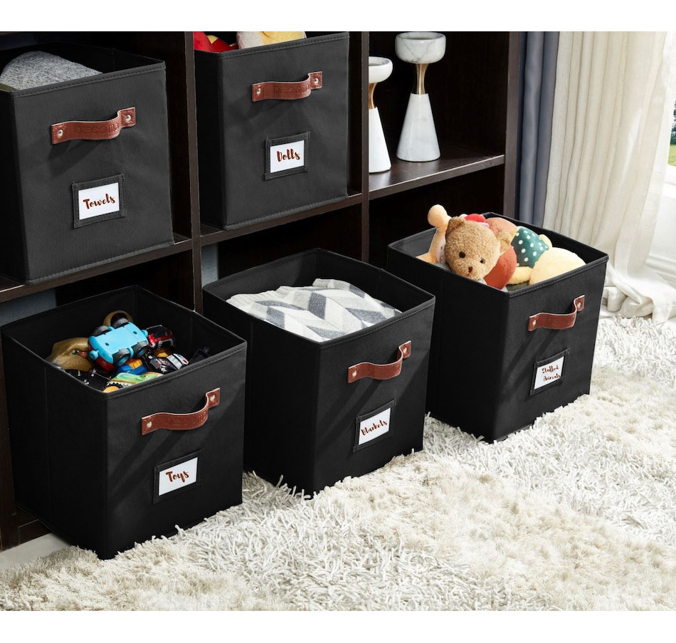 Image 899143_ALTMORE110.jpg, Product 899-143 / Price $28.99, Collapsible Cube Storage Bins with Card Holder | Fabric Closet Organizers from DECOMOMO® on TSC.ca's department
