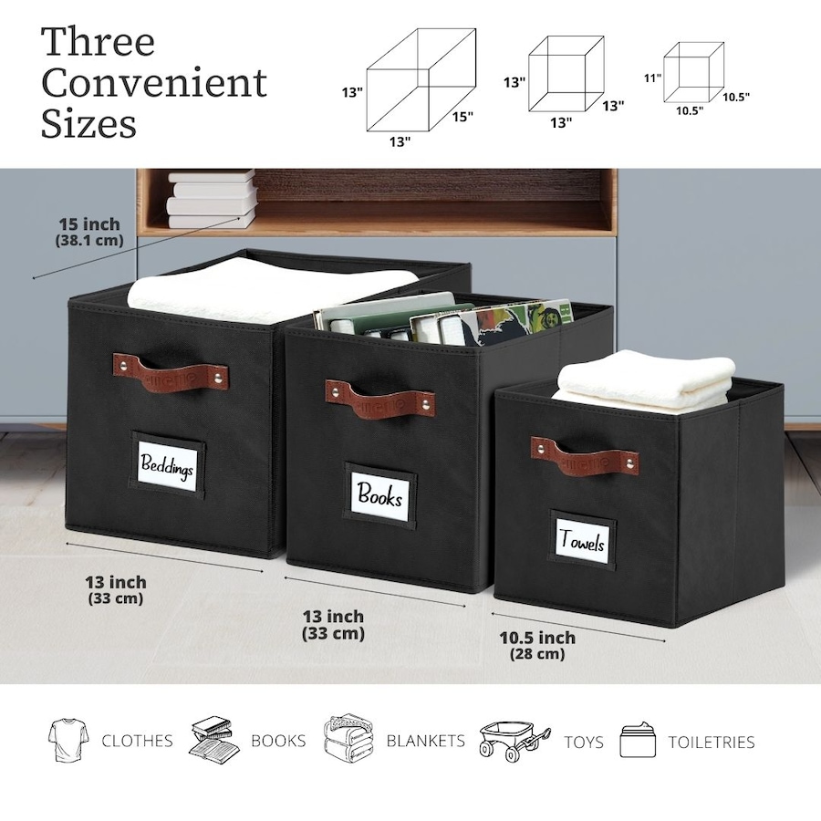 Image 899143_ALTMORE115.jpg, Product 899-143 / Price $28.99, Collapsible Cube Storage Bins with Card Holder | Fabric Closet Organizers from DECOMOMO® on TSC.ca's  department