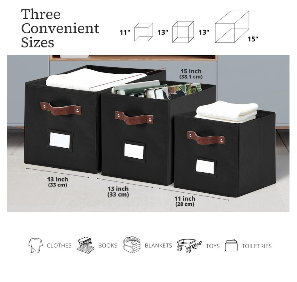 Image 899143_ALTMORE12.jpg, Product 899-143 / Price $28.99, Collapsible Cube Storage Bins with Card Holder | Fabric Closet Organizers from DECOMOMO® on TSC.ca's department