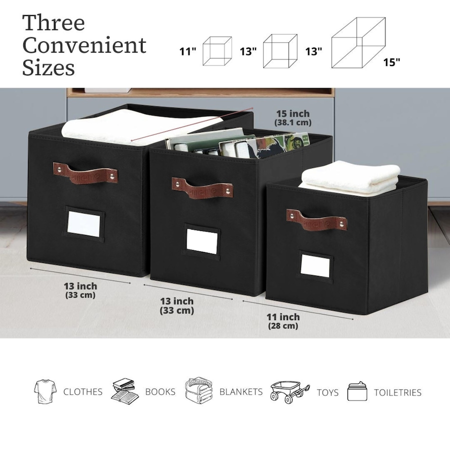 Image 899143_ALTMORE12.jpg, Product 899-143 / Price $28.99, Collapsible Cube Storage Bins with Card Holder | Fabric Closet Organizers from DECOMOMO® on TSC.ca's  department