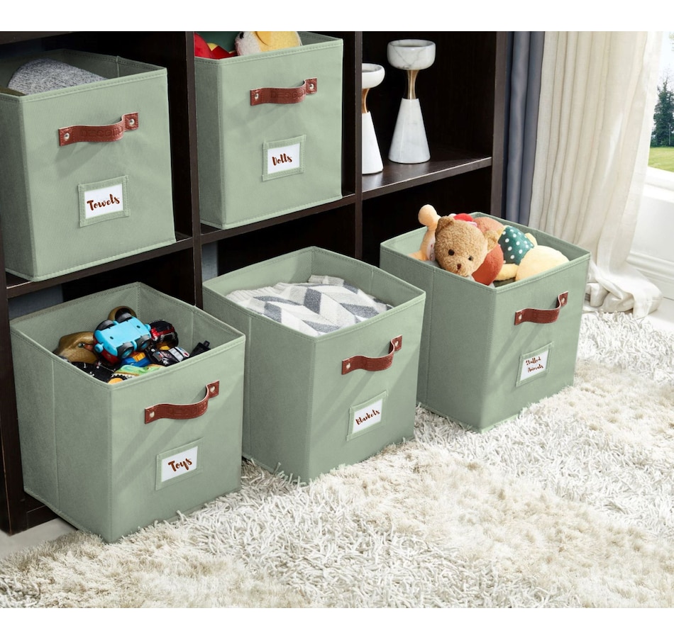 Image 899143_ALTMORE14.jpg, Product 899-143 / Price $28.99, Collapsible Cube Storage Bins with Card Holder | Fabric Closet Organizers from DECOMOMO® on TSC.ca's department