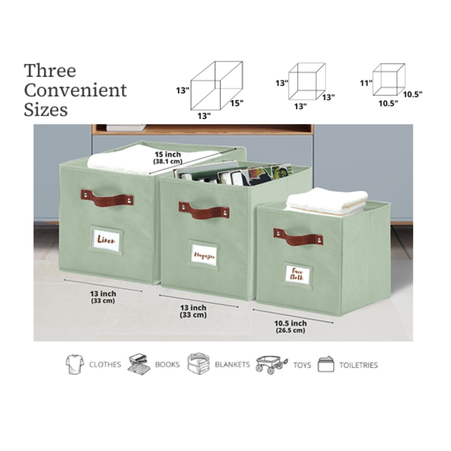 Image 899143_ALTMORE21.jpg, Product 899-143 / Price $28.99, Collapsible Cube Storage Bins with Card Holder | Fabric Closet Organizers from DECOMOMO® on TSC.ca's  department
