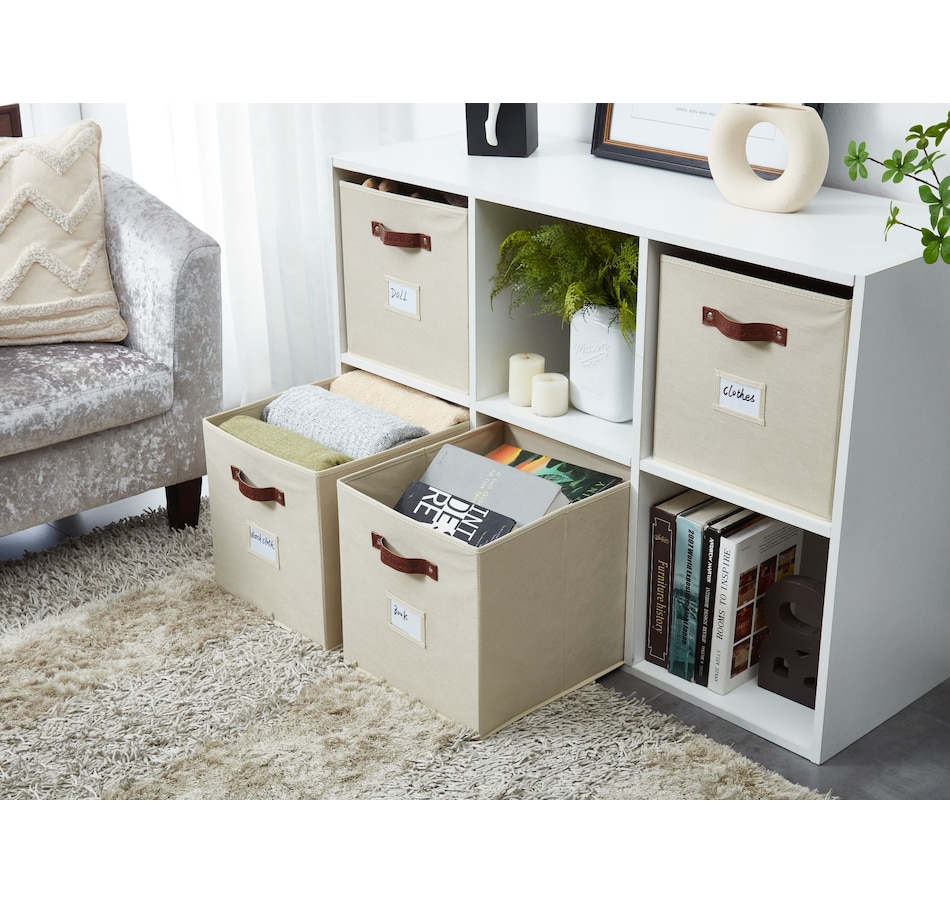 Image 899143_ALTMORE29.jpg, Product 899-143 / Price $28.99, Collapsible Cube Storage Bins with Card Holder | Fabric Closet Organizers from DECOMOMO® on TSC.ca's department