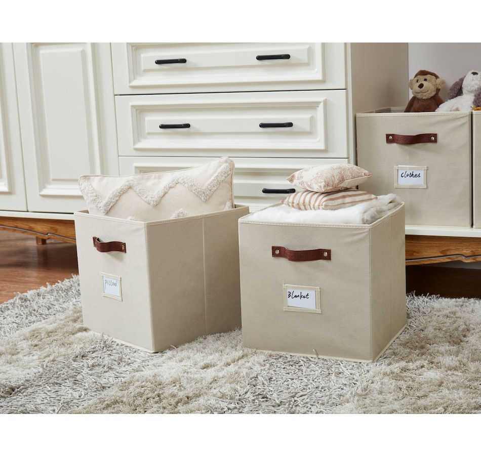 Image 899143_ALTMORE34.jpg, Product 899-143 / Price $28.99, Collapsible Cube Storage Bins with Card Holder | Fabric Closet Organizers from DECOMOMO® on TSC.ca's department