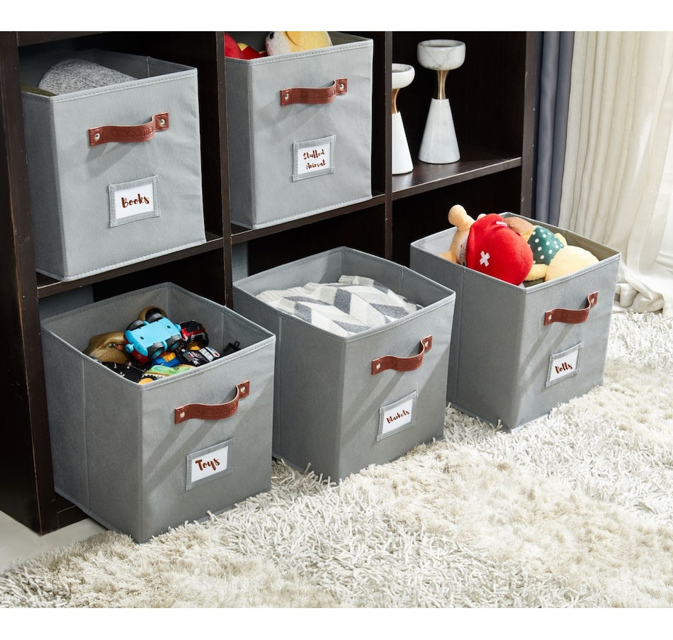 Image 899143_ALTMORE43.jpg, Product 899-143 / Price $28.99, Collapsible Cube Storage Bins with Card Holder | Fabric Closet Organizers from DECOMOMO® on TSC.ca's department