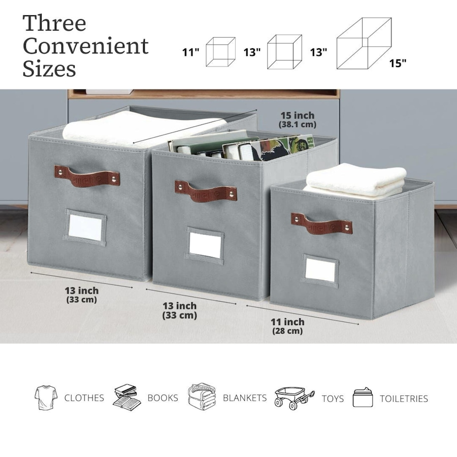 Image 899143_ALTMORE50.jpg, Product 899-143 / Price $28.99, Collapsible Cube Storage Bins with Card Holder | Fabric Closet Organizers from DECOMOMO® on TSC.ca's  department