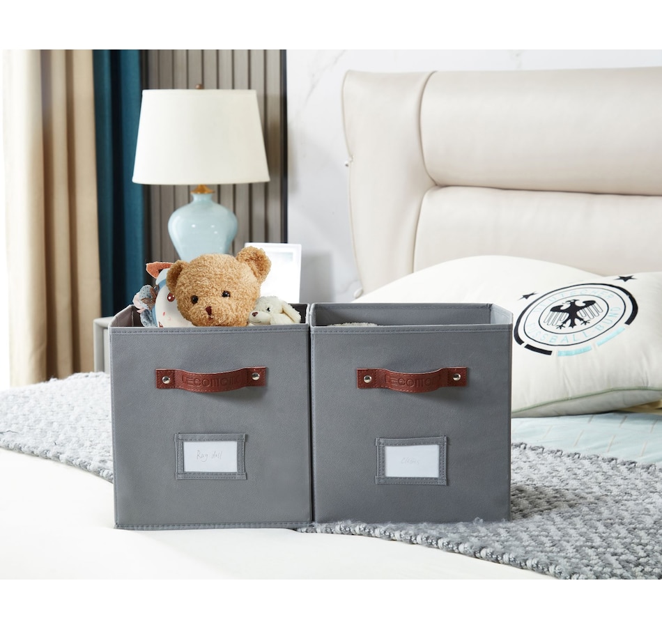 Image 899143_ALTMORE51.jpg, Product 899-143 / Price $28.99, Collapsible Cube Storage Bins with Card Holder | Fabric Closet Organizers from DECOMOMO® on TSC.ca's department