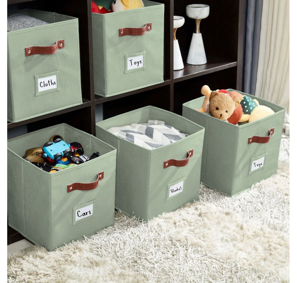Image 899143_ALTMORE64.jpg, Product 899-143 / Price $28.99, Collapsible Cube Storage Bins with Card Holder | Fabric Closet Organizers from DECOMOMO® on TSC.ca's department