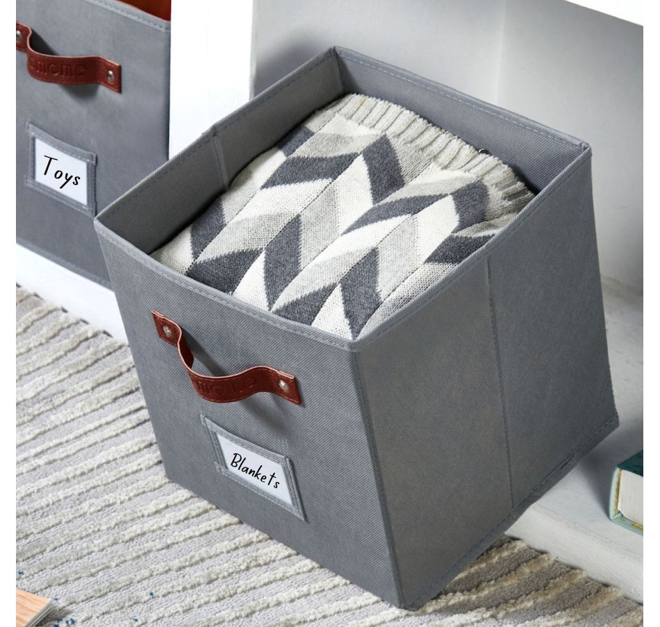 Image 899143_ALTMORE69.jpg, Product 899-143 / Price $28.99, Collapsible Cube Storage Bins with Card Holder | Fabric Closet Organizers from DECOMOMO® on TSC.ca's department