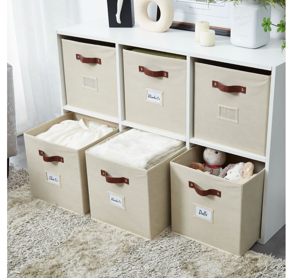 Image 899143_ALTMORE72.jpg, Product 899-143 / Price $28.99, Collapsible Cube Storage Bins with Card Holder | Fabric Closet Organizers from DECOMOMO® on TSC.ca's department