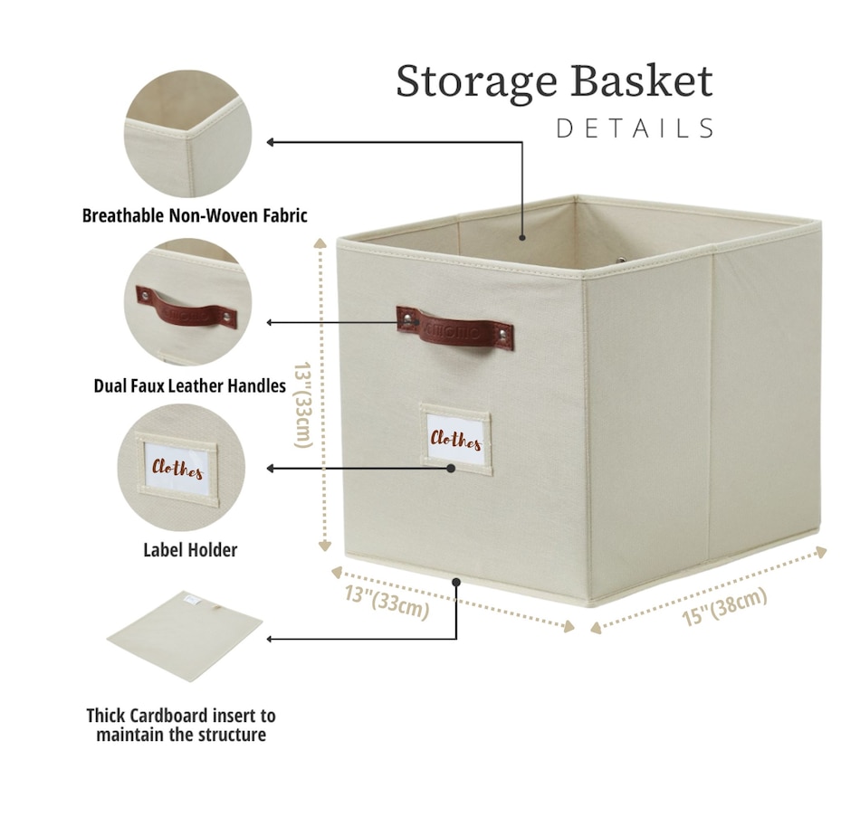 Image 899143_ALTMORE83.jpg, Product 899-143 / Price $28.99, Collapsible Cube Storage Bins with Card Holder | Fabric Closet Organizers from DECOMOMO® on TSC.ca's department