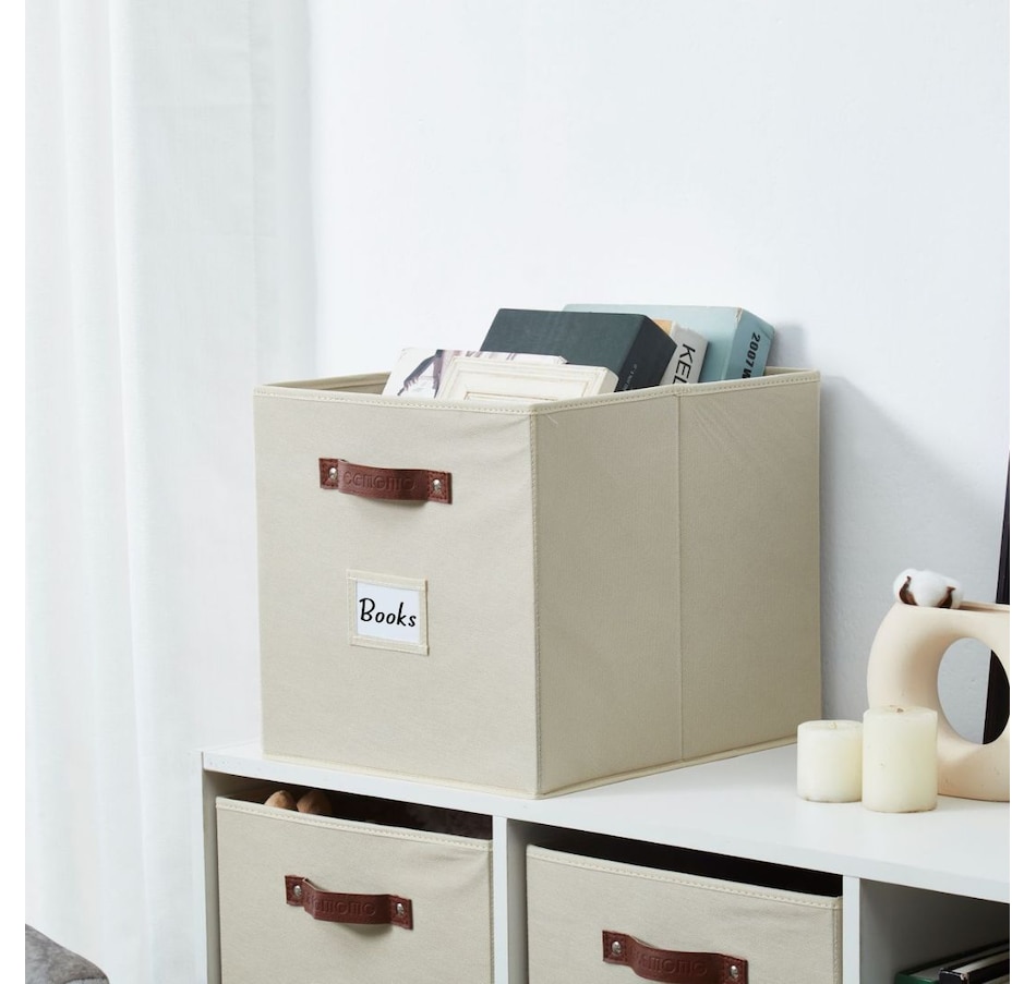 Image 899143_ALTMORE84.jpg, Product 899-143 / Price $28.99, Collapsible Cube Storage Bins with Card Holder | Fabric Closet Organizers from DECOMOMO® on TSC.ca's department