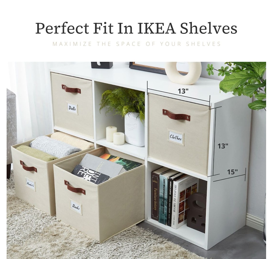 Image 899143_ALTMORE85.jpg, Product 899-143 / Price $28.99, Collapsible Cube Storage Bins with Card Holder | Fabric Closet Organizers from DECOMOMO® on TSC.ca's department