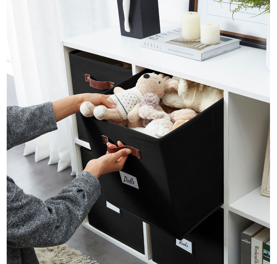 Image 899143_ALTMORE87.jpg, Product 899-143 / Price $28.99, Collapsible Cube Storage Bins with Card Holder | Fabric Closet Organizers from DECOMOMO® on TSC.ca's department