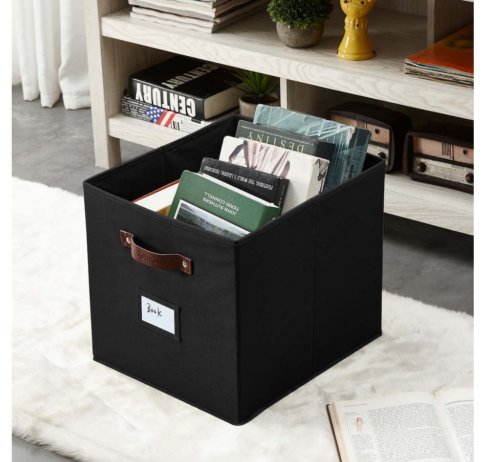 Image 899143_ALTMORE90.jpg, Product 899-143 / Price $28.99, Collapsible Cube Storage Bins with Card Holder | Fabric Closet Organizers from DECOMOMO® on TSC.ca's department
