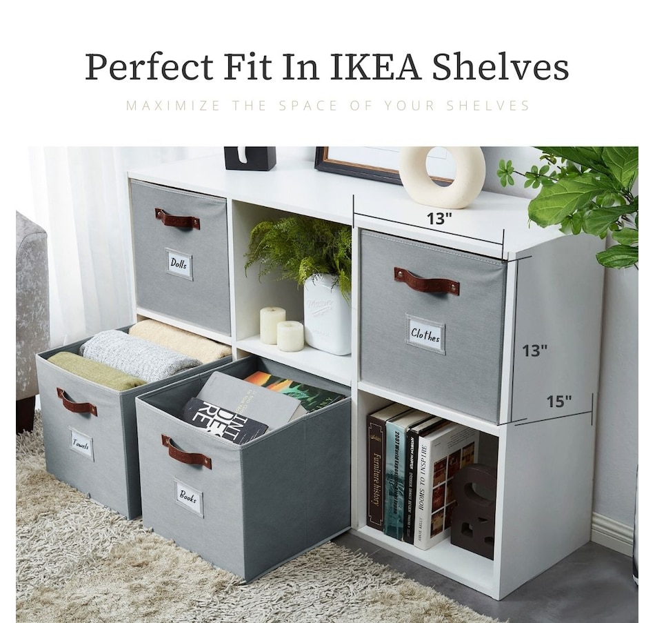 Image 899143_ALTMORE99.jpg, Product 899-143 / Price $28.99, Collapsible Cube Storage Bins with Card Holder | Fabric Closet Organizers from DECOMOMO® on TSC.ca's department