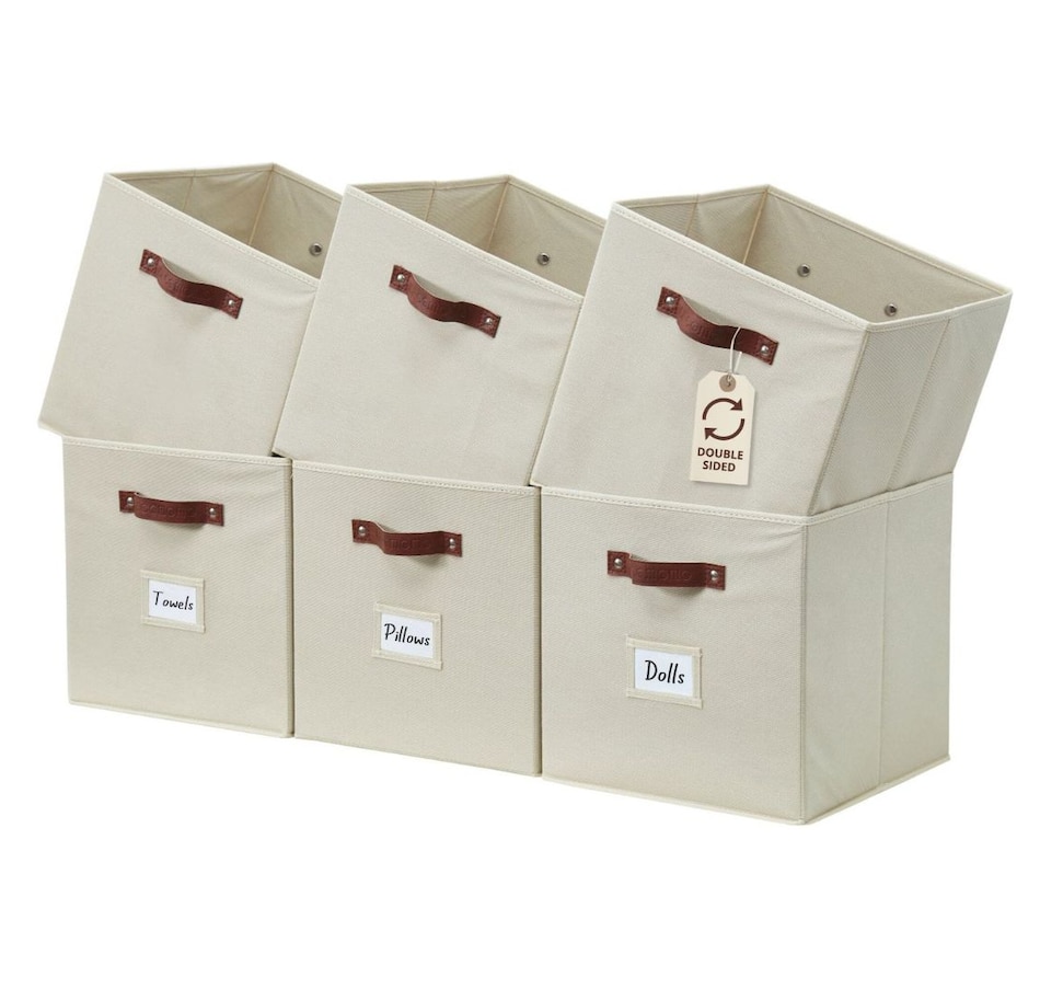 Image 899143_ST03.jpg, Product 899-143 / Price $28.99, Collapsible Cube Storage Bins with Card Holder | Fabric Closet Organizers from DECOMOMO® on TSC.ca's department