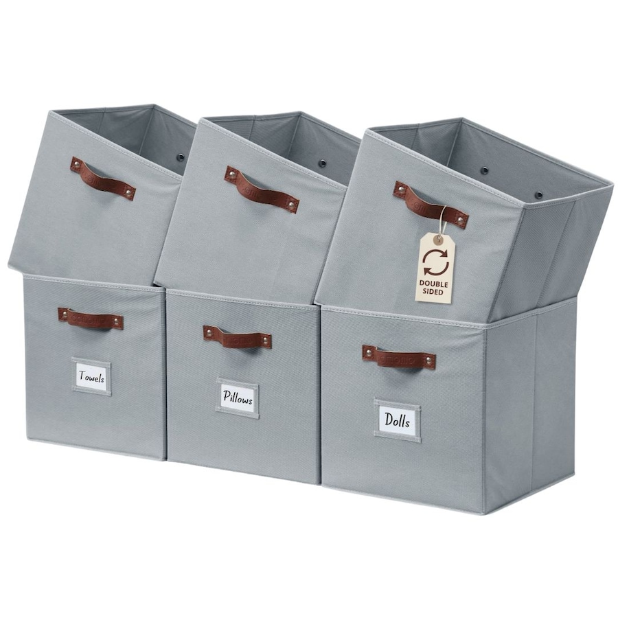 Image 899143_ST04.jpg, Product 899-143 / Price $28.99, Collapsible Cube Storage Bins with Card Holder | Fabric Closet Organizers from DECOMOMO® on TSC.ca's  department