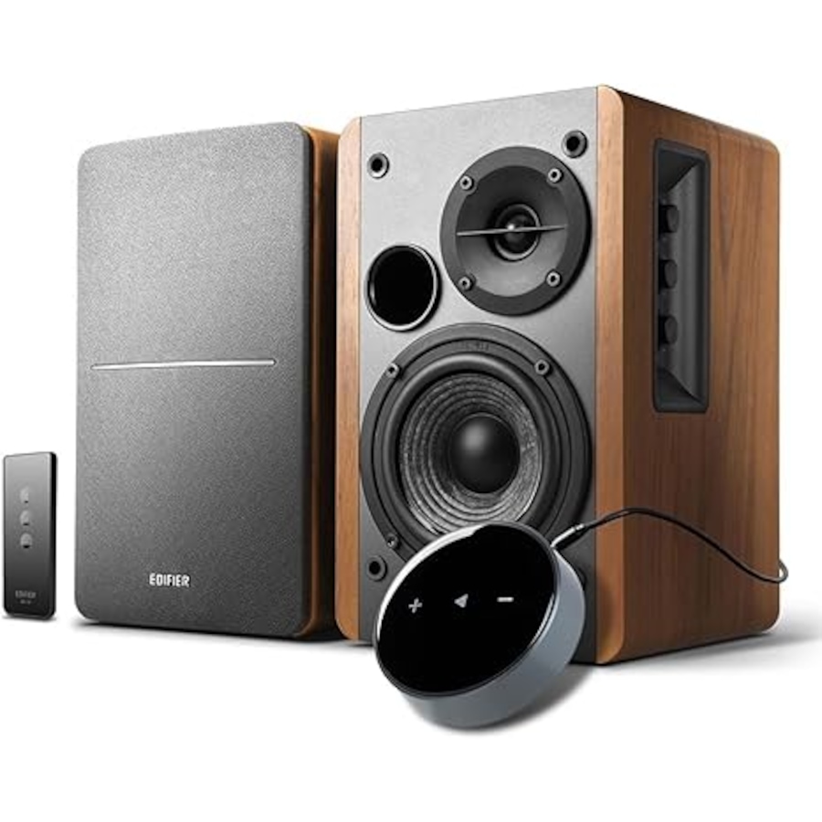 Image 899232.jpg, Product 899-232 / Price $249.99, Edifier R1280T Powered Bookshelf Speakers with WiiM Mini Wi-Fi Audio Streamer from Edifier on TSC.ca's Electronics department