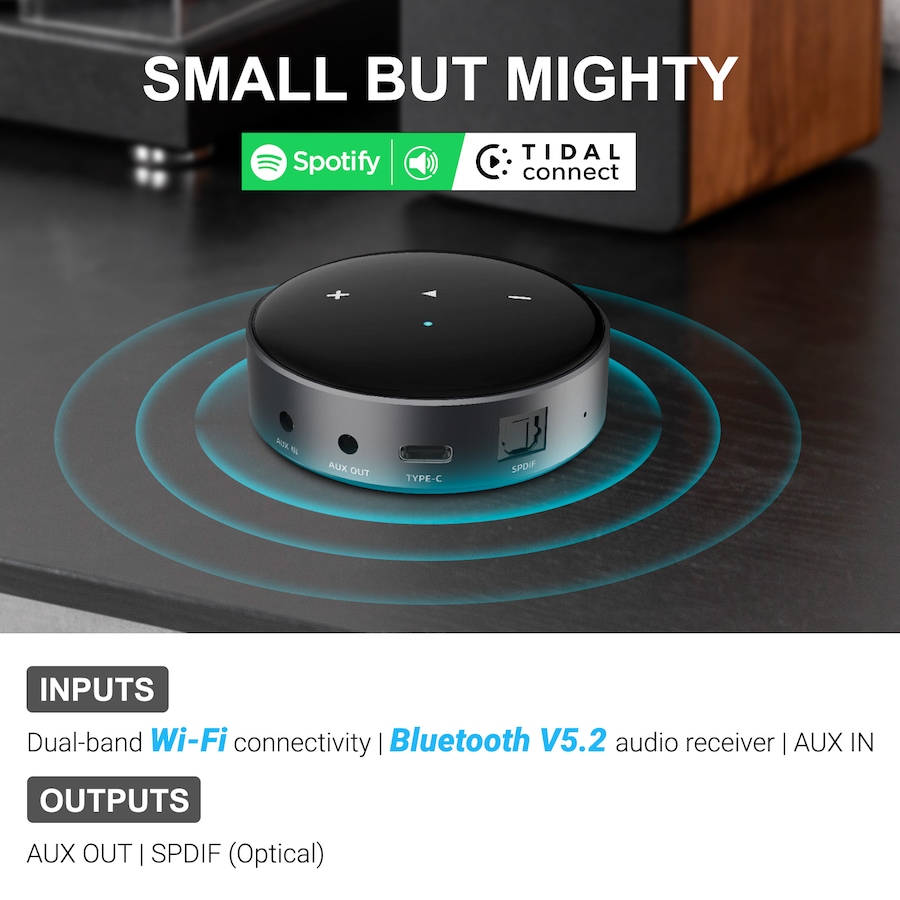 Image 899232_ALTMORE3.jpg, Product 899-232 / Price $249.99, Edifier R1280T Powered Bookshelf Speakers with WiiM Mini Wi-Fi Audio Streamer from Edifier on TSC.ca's Electronics department