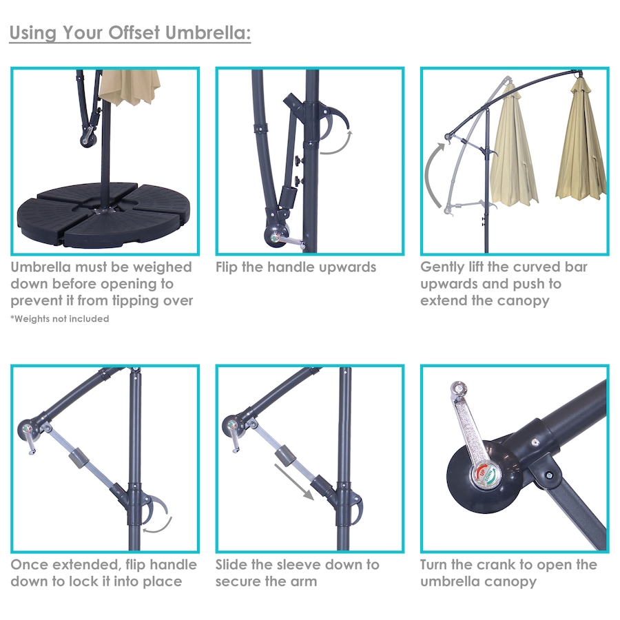 Image 899348_ALTMORE23.jpg, Product 899-348 / Price $233.55, 10' Offset Patio Umbrella with Cantilever from Sunnydaze Décor on TSC.ca's Home & Garden department