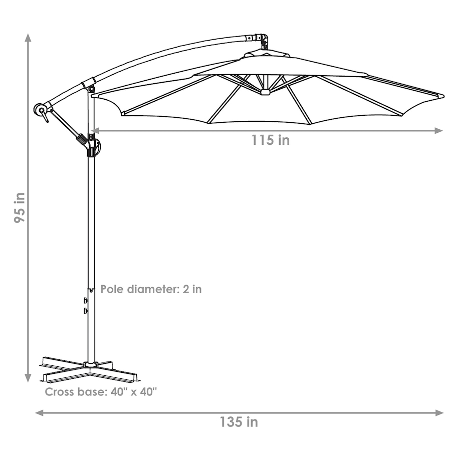 Image 899348_ALTMORE33.jpg, Product 899-348 / Price $233.55, 10' Offset Patio Umbrella with Cantilever from Sunnydaze Décor on TSC.ca's Home & Garden department