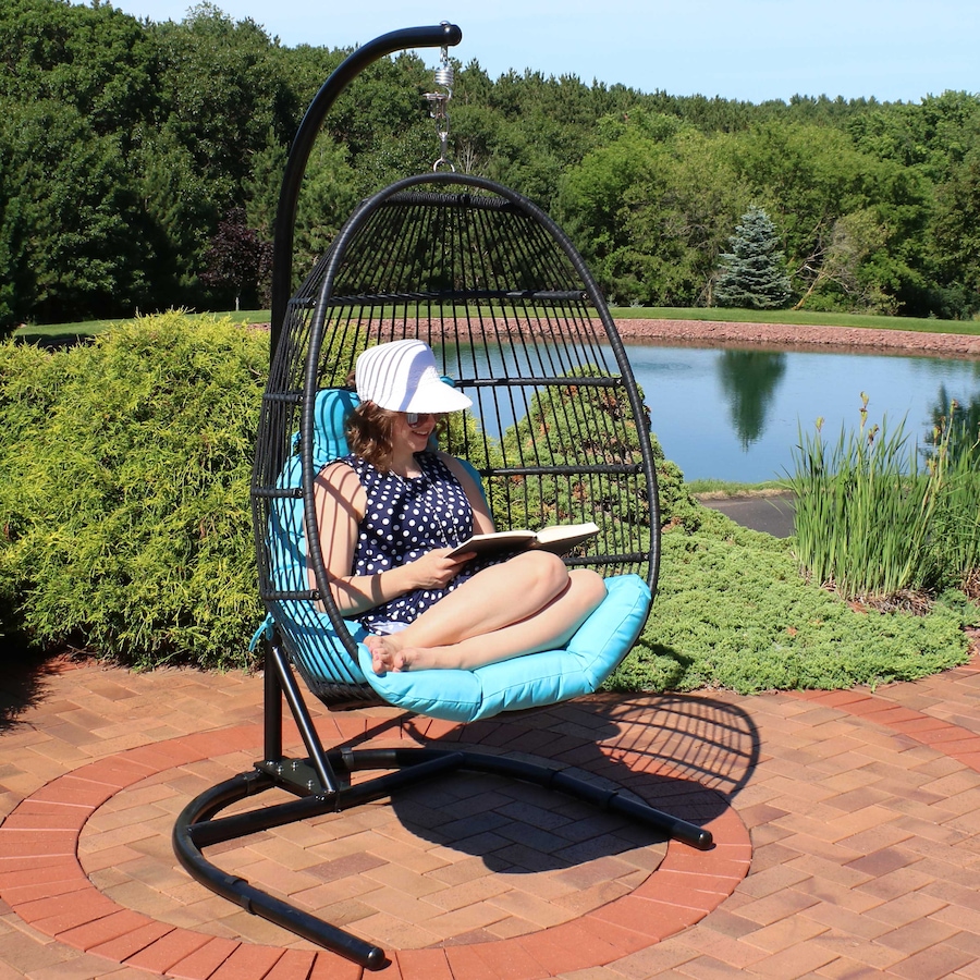 Image 899365_ALTMORE11.jpg, Product 899-365 / Price $693.15, Collapsible Wicker Rattan Egg Chair with Stand from Sunnydaze Décor on TSC.ca's Home & Garden department