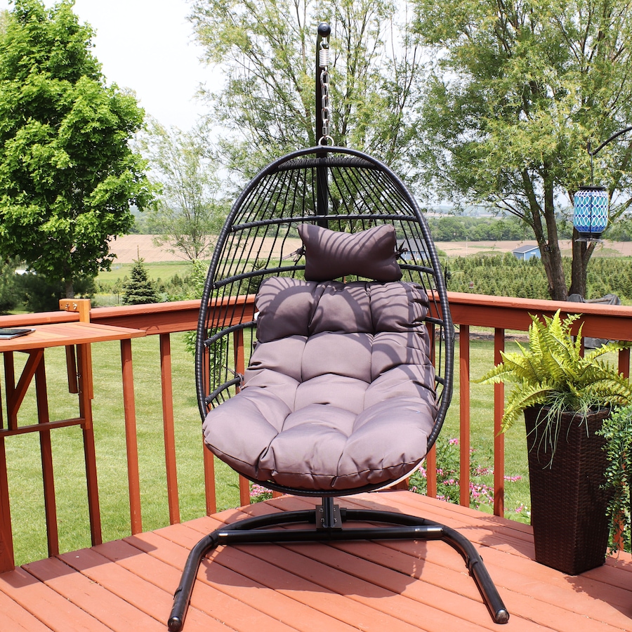 Image 899365_ALTMORE19.jpg, Product 899-365 / Price $693.15, Collapsible Wicker Rattan Egg Chair with Stand from Sunnydaze Décor on TSC.ca's Home & Garden department
