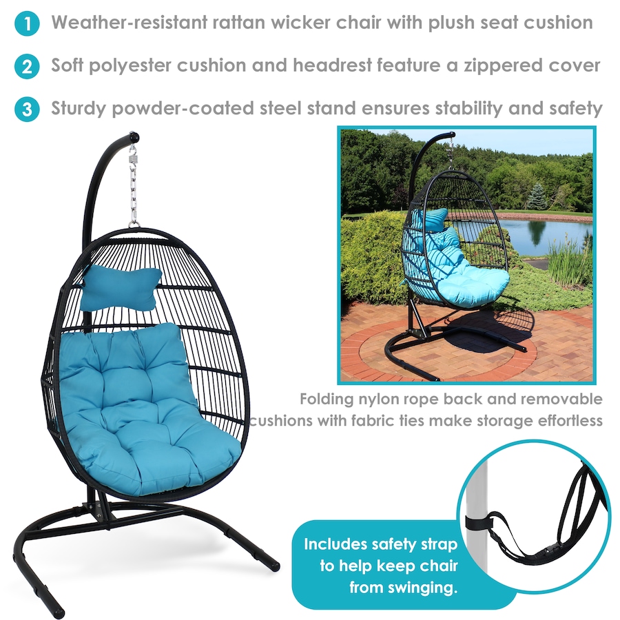 Image 899365_ALTMORE2.jpg, Product 899-365 / Price $693.15, Collapsible Wicker Rattan Egg Chair with Stand from Sunnydaze Décor on TSC.ca's Home & Garden department
