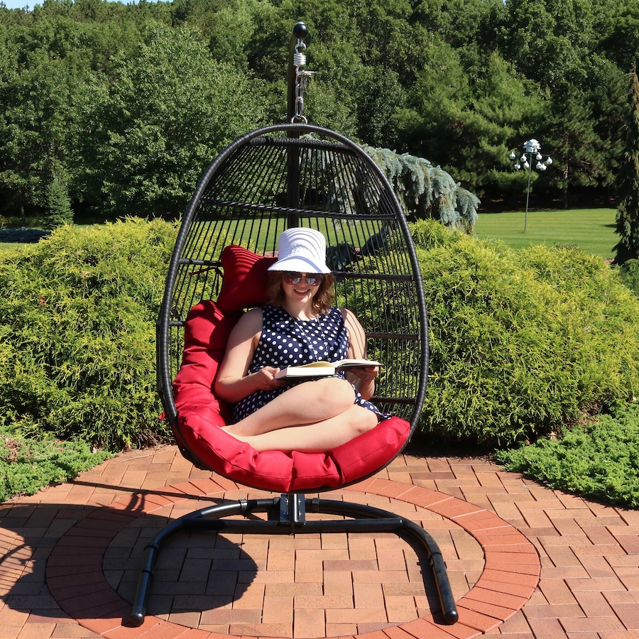 Image 899365_ALTMORE28.jpg, Product 899-365 / Price $693.15, Collapsible Wicker Rattan Egg Chair with Stand from Sunnydaze Décor on TSC.ca's Home & Garden department