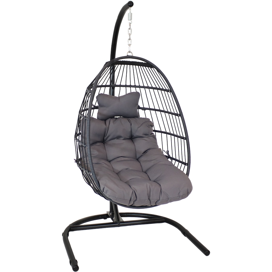 Image 899365_ST02.jpg, Product 899-365 / Price $693.15, Collapsible Wicker Rattan Egg Chair with Stand from Sunnydaze Décor on TSC.ca's Home & Garden department