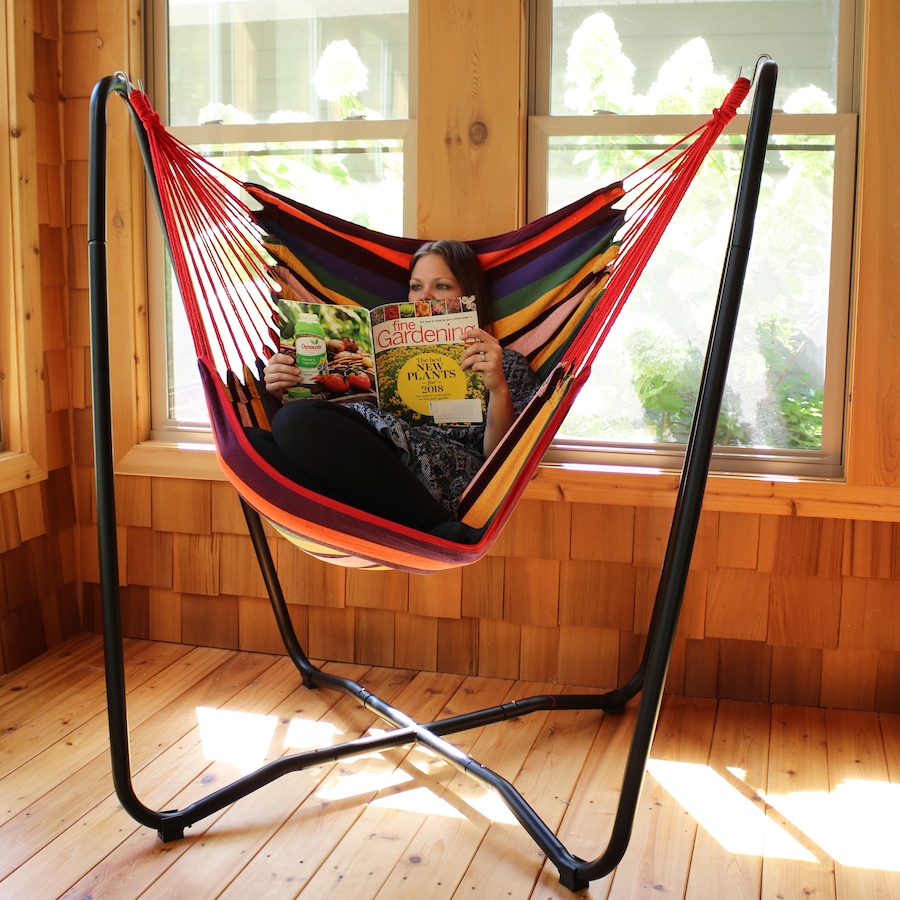 Image 899388_ALTMORE11.jpg, Product 899-388 / Price $203.05, Hanging Rope Hammock Chair with Space-Saving Stand from Sunnydaze Décor on TSC.ca's Home & Garden department