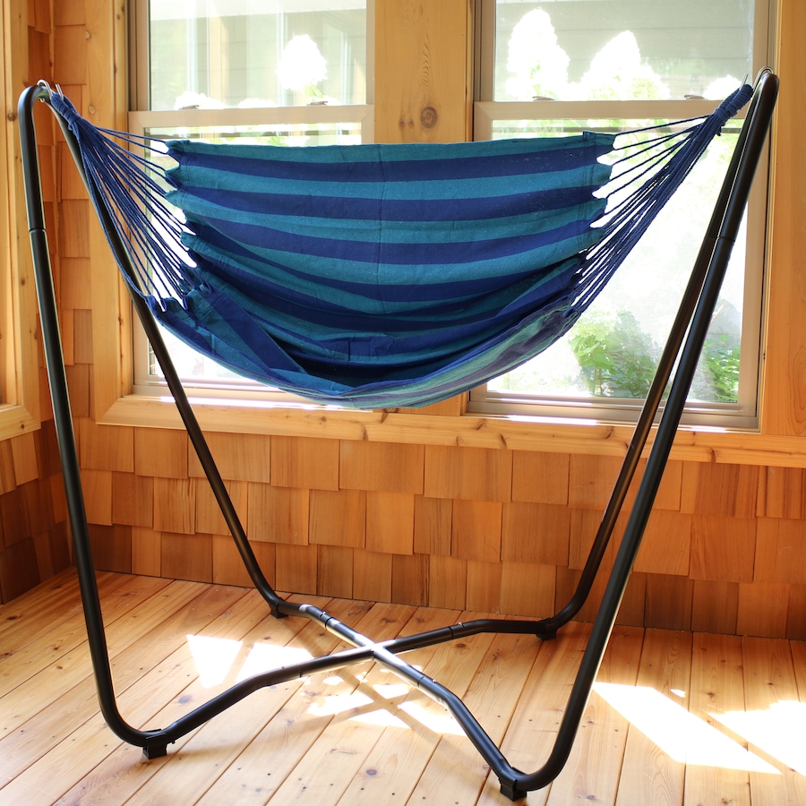 Image 899388_ALTMORE13.jpg, Product 899-388 / Price $203.05, Hanging Rope Hammock Chair with Space-Saving Stand from Sunnydaze Décor on TSC.ca's Home & Garden department