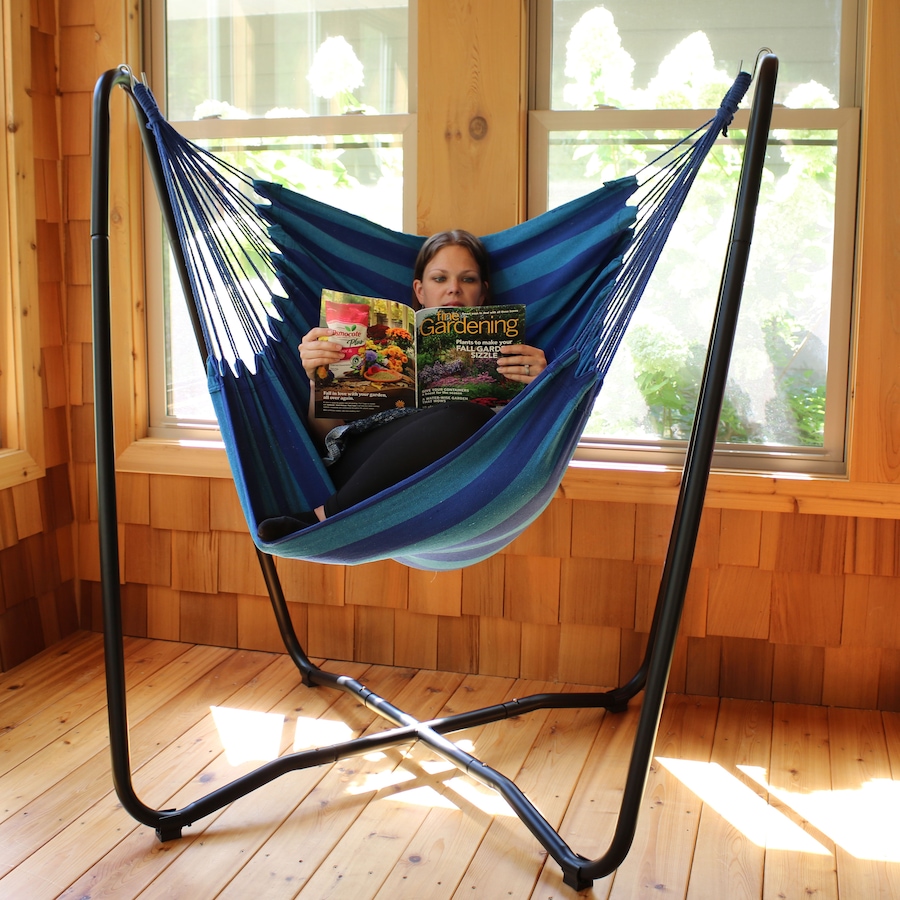 Image 899388_ALTMORE21.jpg, Product 899-388 / Price $203.05, Hanging Rope Hammock Chair with Space-Saving Stand from Sunnydaze Décor on TSC.ca's Home & Garden department