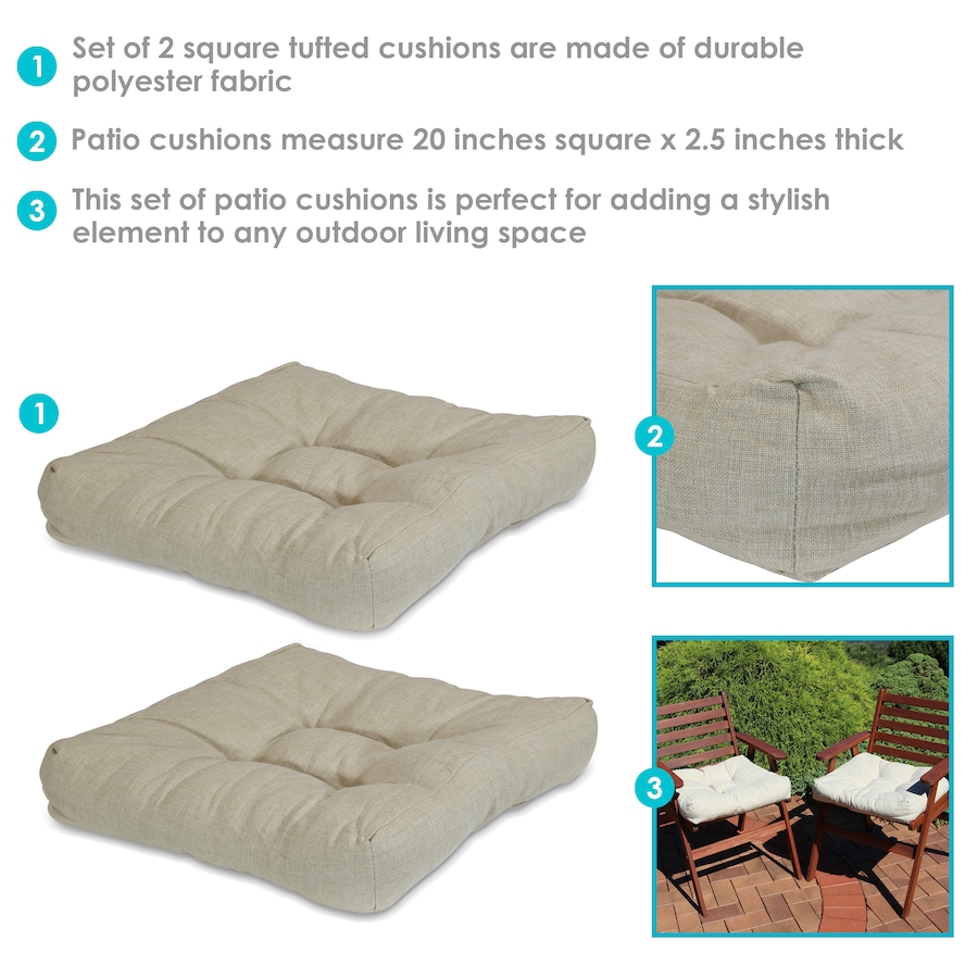 Image 899397_ALTMORE30.jpg, Product 899-397 / Price $91.95, Set of 2 Tufted Patio Chair Seat and Back Cushion from Sunnydaze Décor on TSC.ca's Home & Garden department