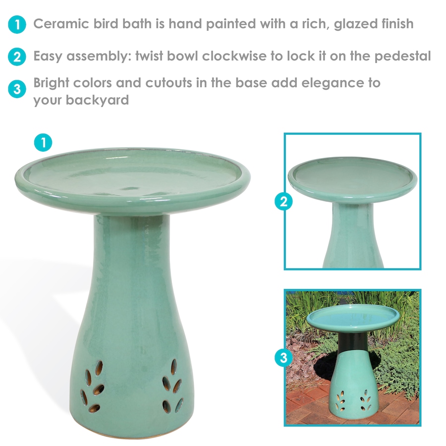 Image 899433_ALTMORE2.jpg, Product 899-433 / Price $326.45, Classic Hand-Painted Ceramic Outdoor Bird Bath from Sunnydaze Décor on TSC.ca's Home & Garden department