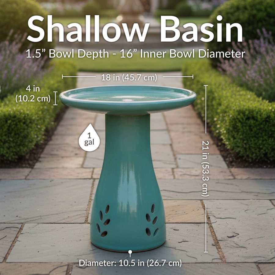 Image 899433_ALTMORE28.jpg, Product 899-433 / Price $326.45, Classic Hand-Painted Ceramic Outdoor Bird Bath from Sunnydaze Décor on TSC.ca's Home & Garden department