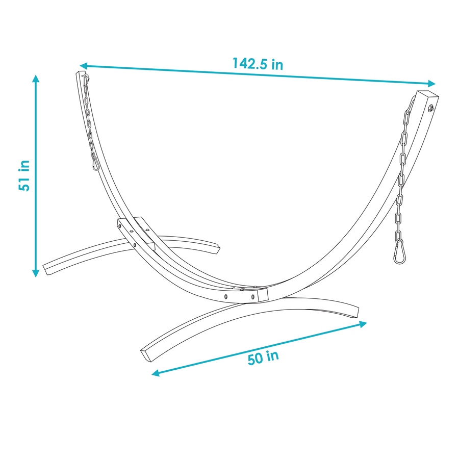 Image 899461_ALTMORE20.jpg, Product 899-461 / Price $470.85 - $540.35, Curved 2-Person Larch Wood Hammock Arc Stand from Sunnydaze Décor on TSC.ca's Home & Garden department