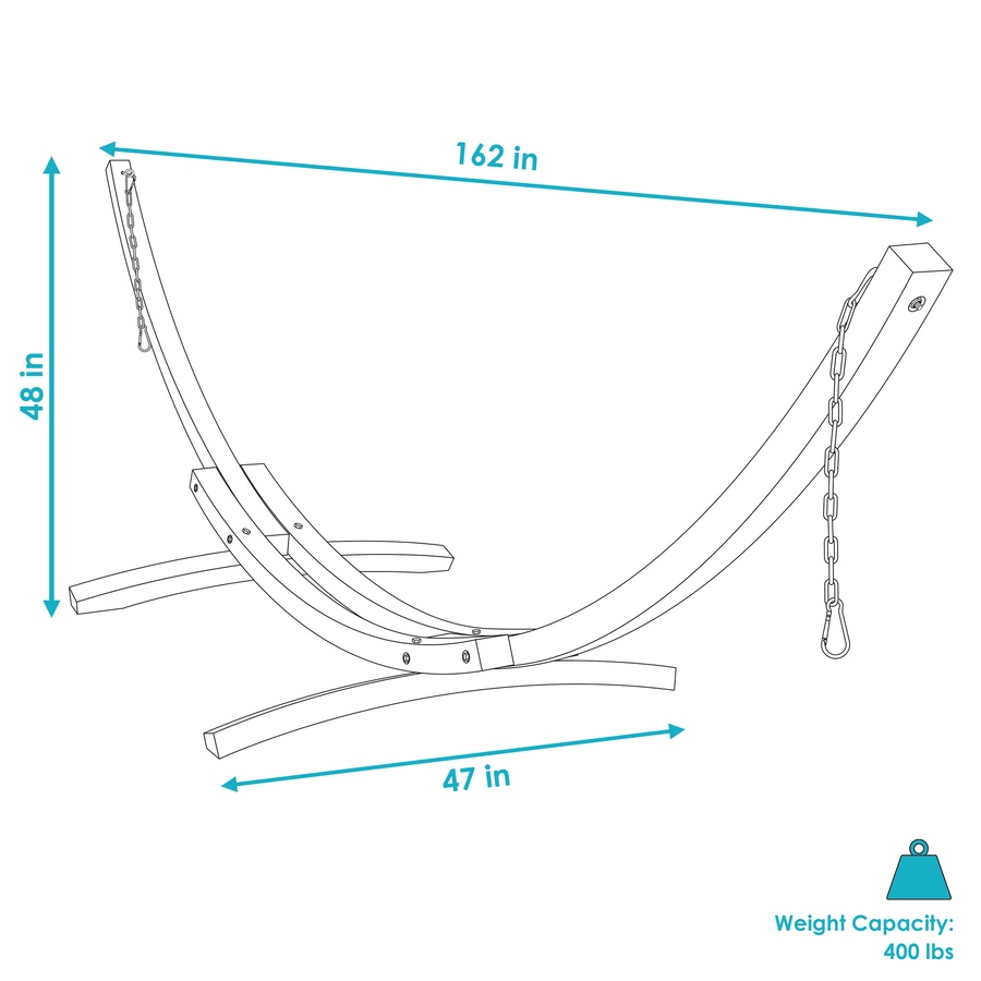 Image 899461_ALTMORE3.jpg, Product 899-461 / Price $470.85 - $540.35, Curved 2-Person Larch Wood Hammock Arc Stand from Sunnydaze Décor on TSC.ca's Home & Garden department