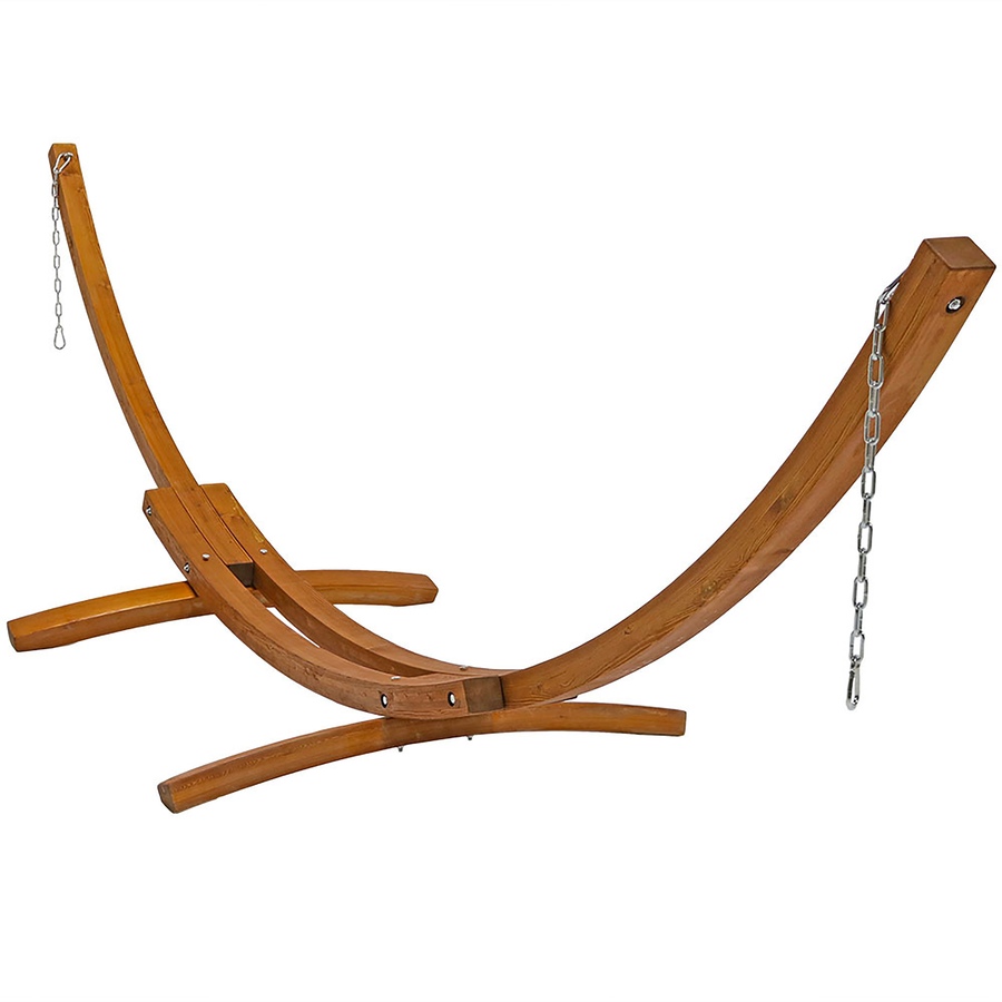 Image 899461_ST01.jpg, Product 899-461 / Price $470.85 - $540.35, Curved 2-Person Larch Wood Hammock Arc Stand from Sunnydaze Décor on TSC.ca's Home & Garden department