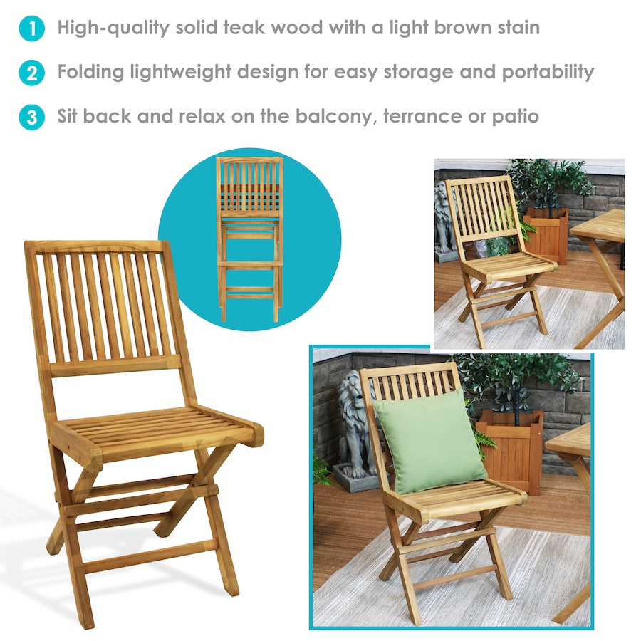 Image 899492_ALTMORE2.jpg, Product 899-492 / Price $426.05, Nantasket Teak Folding Patio Chair with Slat Back from Sunnydaze Décor on TSC.ca's Home & Garden department
