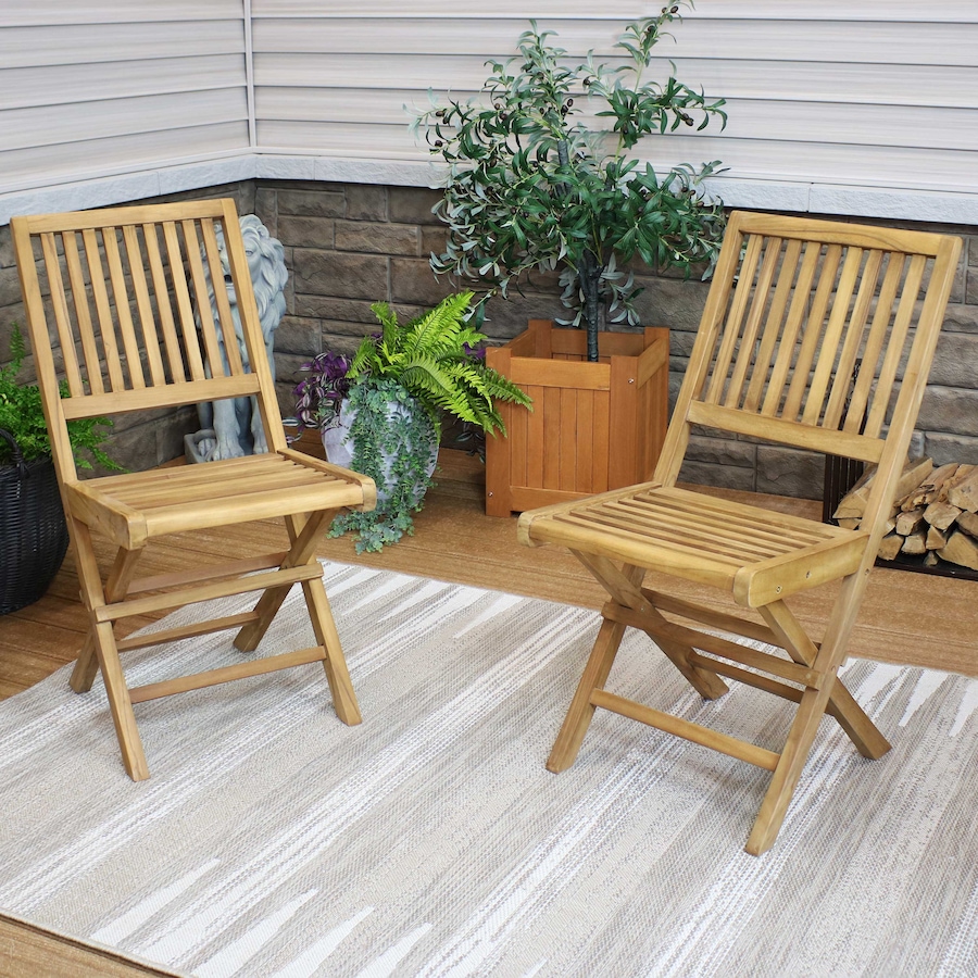 Image 899492_ALTMORE21.jpg, Product 899-492 / Price $426.05, Nantasket Teak Folding Patio Chair with Slat Back from Sunnydaze Décor on TSC.ca's Home & Garden department