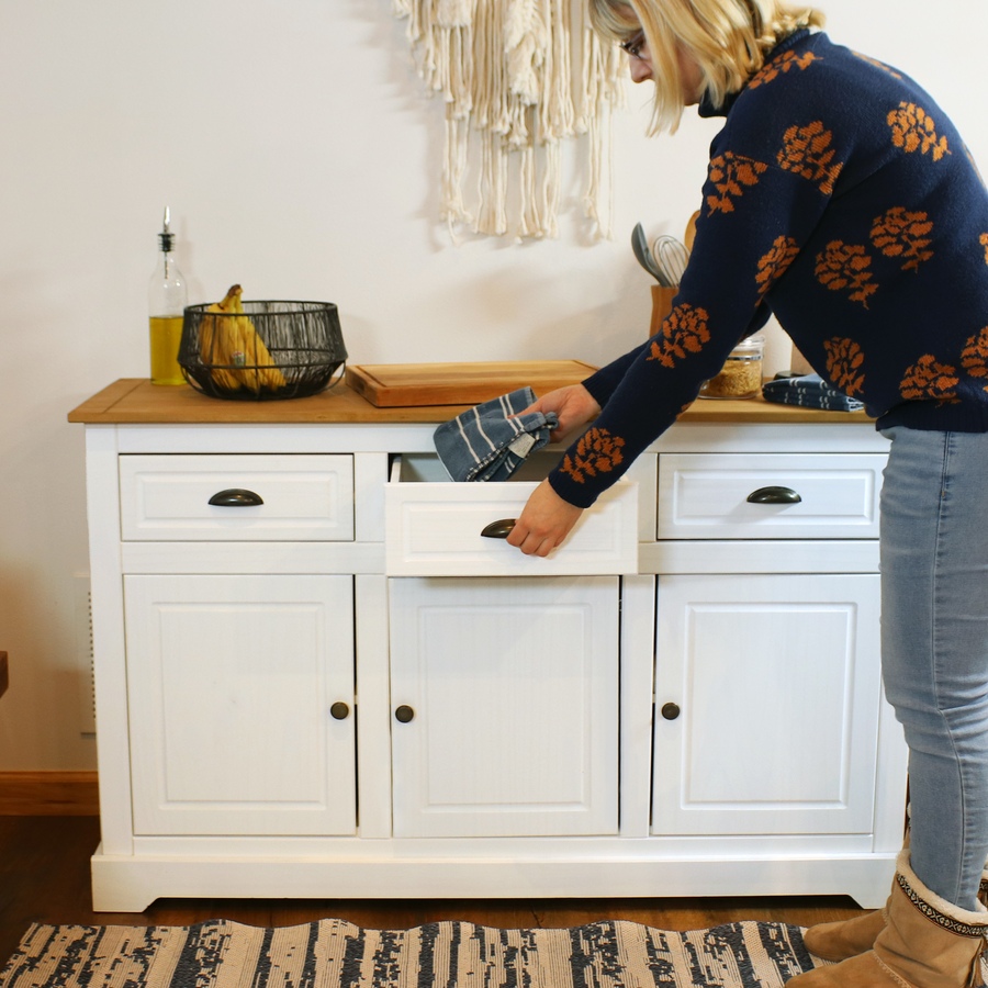 Image 899522_ALTMORE11.jpg, Product 899-522 / Price $436.25, Solid Pine Sideboard with 3 Drawers and 3 Doors from Sunnydaze Décor on TSC.ca's Home & Garden department