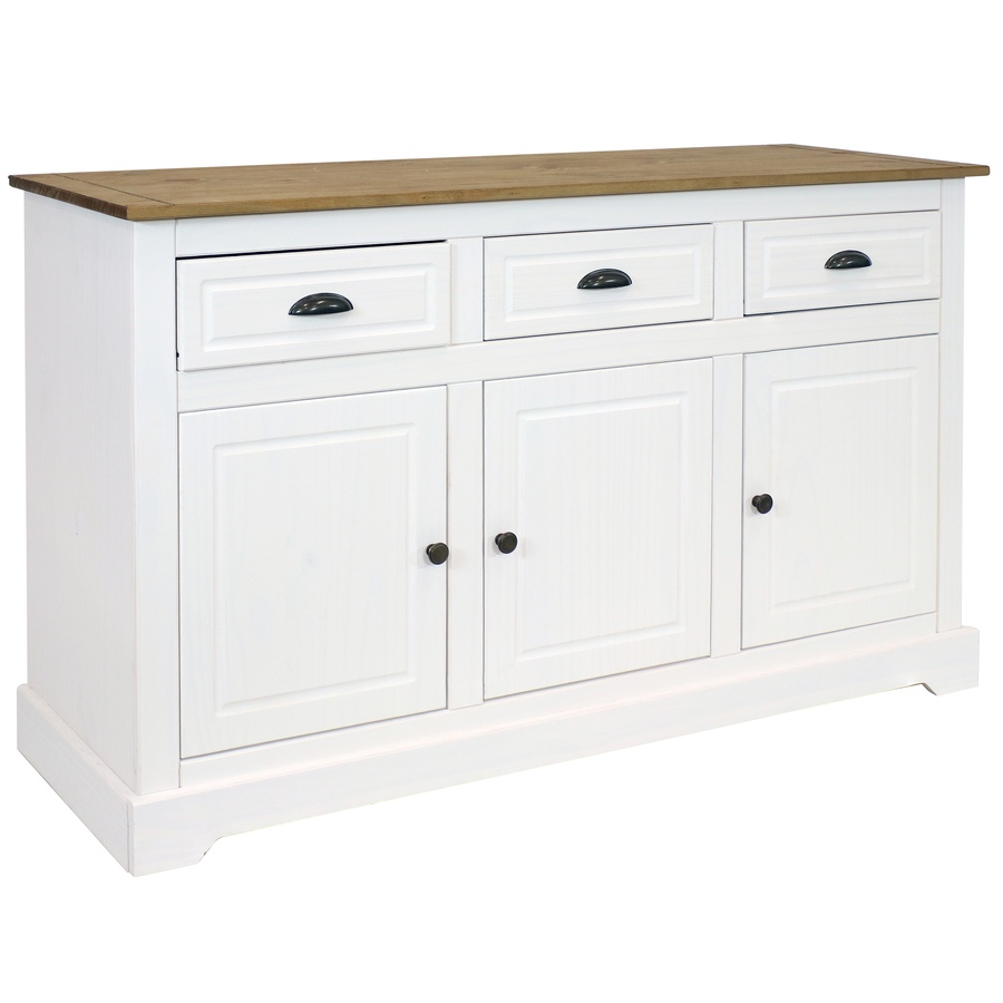 Image 899522_ST02.jpg, Product 899-522 / Price $436.25, Solid Pine Sideboard with 3 Drawers and 3 Doors from Sunnydaze Décor on TSC.ca's Home & Garden department
