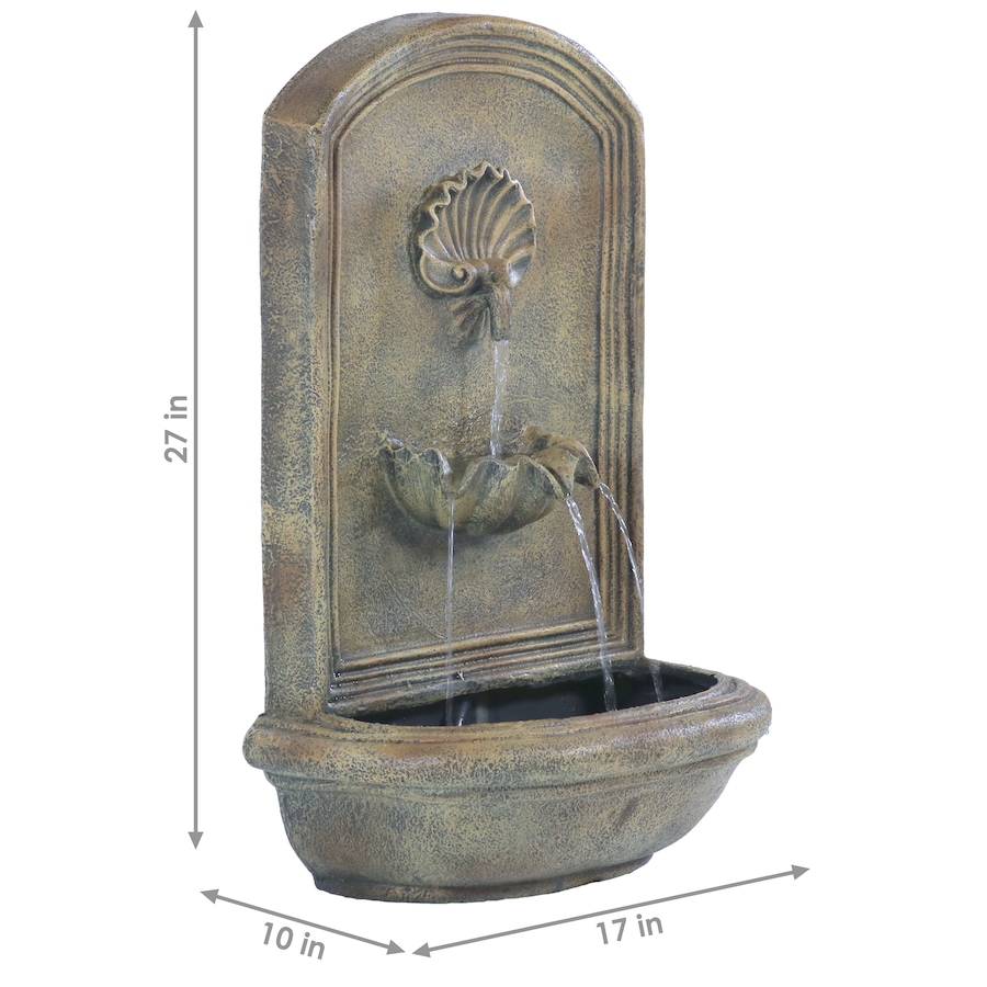 Image 899532_ALTMORE25.jpg, Product 899-532 / Price $311.15, 27" H Electric Seaside Wall-Mount Water Fountain from Sunnydaze Décor on TSC.ca's Home & Garden department