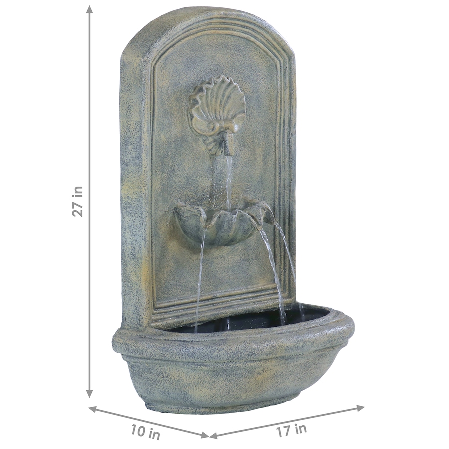 Image 899532_ALTMORE34.jpg, Product 899-532 / Price $311.15, 27" H Electric Seaside Wall-Mount Water Fountain from Sunnydaze Décor on TSC.ca's Home & Garden department