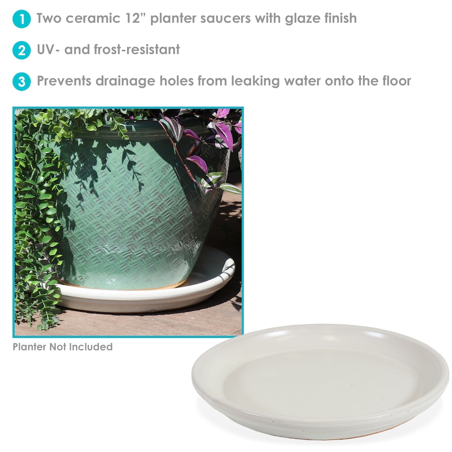 Image 899557_ALTMORE145.jpg, Product 899-557 / Price $77.95 - $138.45, Set of 2 Outdoor Glazed Ceramic Planter Saucers from Sunnydaze Décor on TSC.ca's Home & Garden department