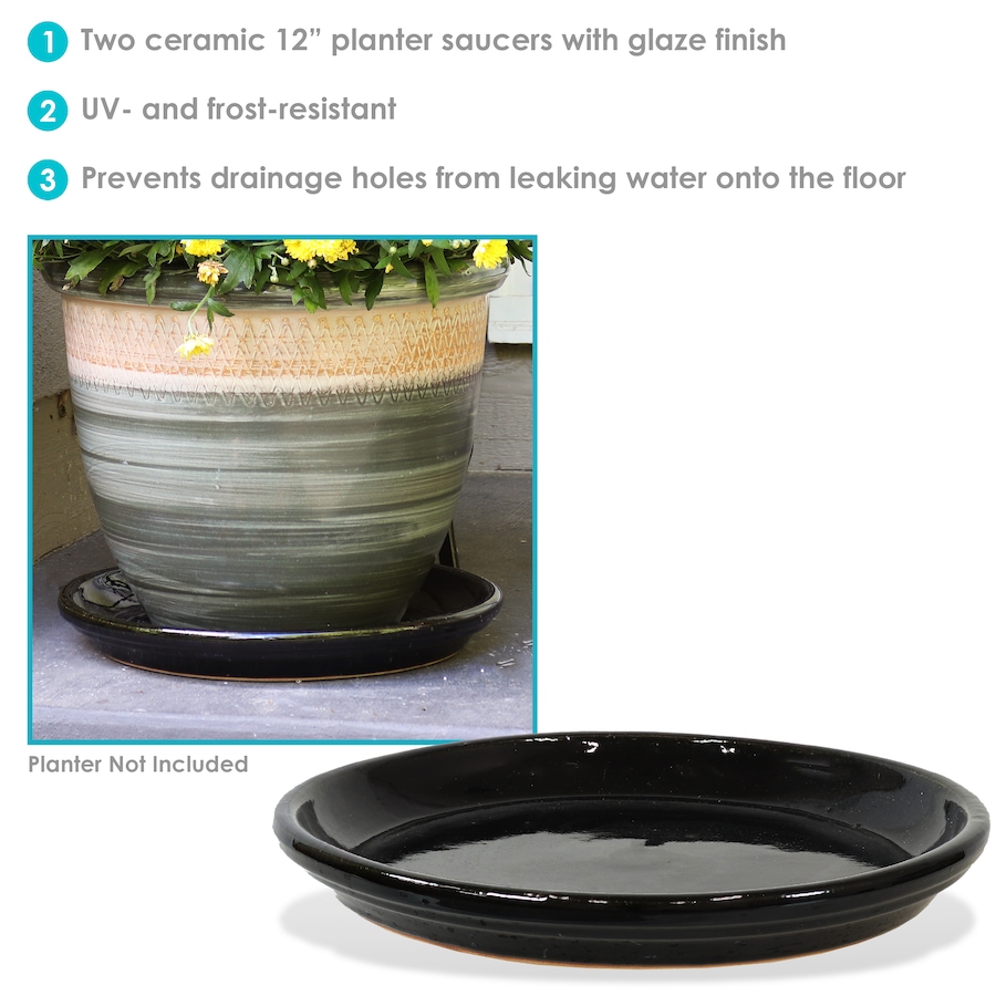 Image 899557_ALTMORE151.jpg, Product 899-557 / Price $77.95 - $138.45, Set of 2 Outdoor Glazed Ceramic Planter Saucers from Sunnydaze Décor on TSC.ca's Home & Garden department