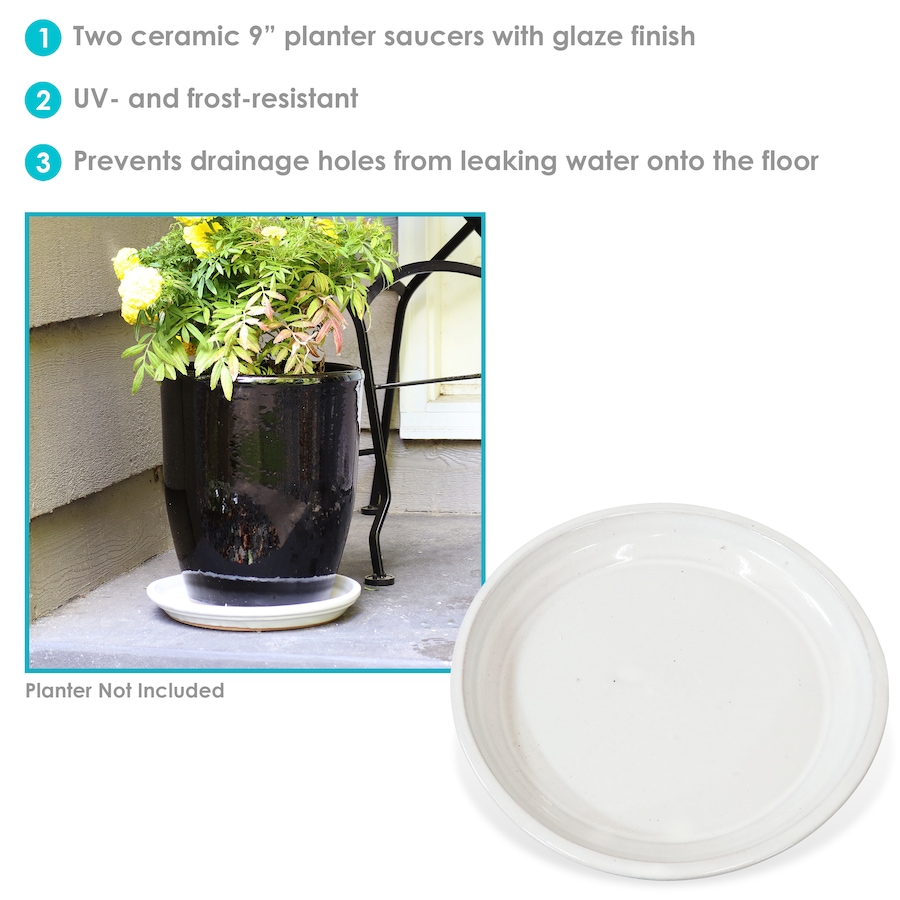 Image 899557_ALTMORE73.jpg, Product 899-557 / Price $77.95 - $138.45, Set of 2 Outdoor Glazed Ceramic Planter Saucers from Sunnydaze Décor on TSC.ca's Home & Garden department