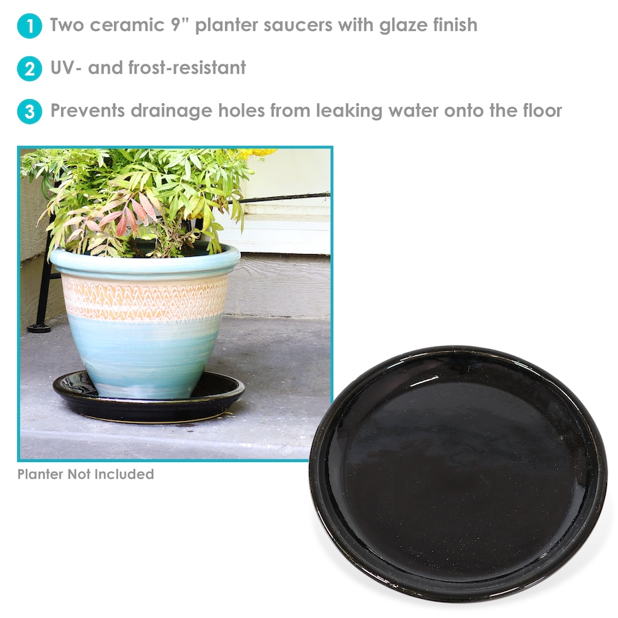 Image 899557_ALTMORE86.jpg, Product 899-557 / Price $77.95 - $138.45, Set of 2 Outdoor Glazed Ceramic Planter Saucers from Sunnydaze Décor on TSC.ca's Home & Garden department
